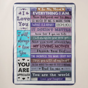 Everything I Am U Helped Me To Be-Daughter To Mom Sherpa Blanket