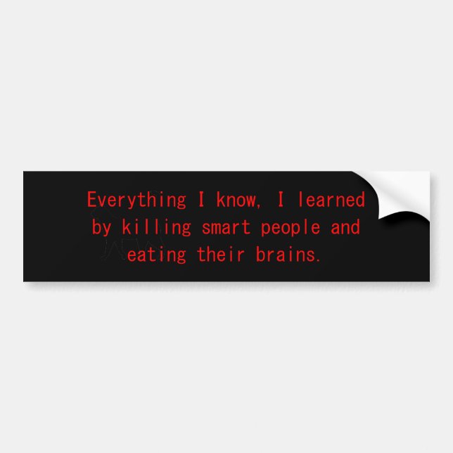 Everything I Know Bumper Sticker (Front)