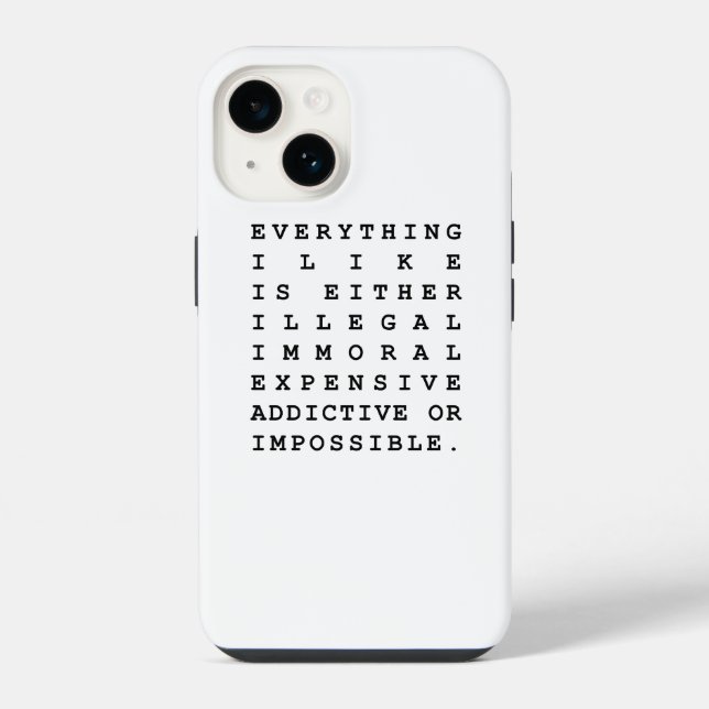 Everything I Like iPhone Case (Back)