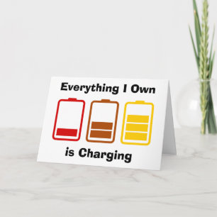 Everything I Own is Charging Postcard