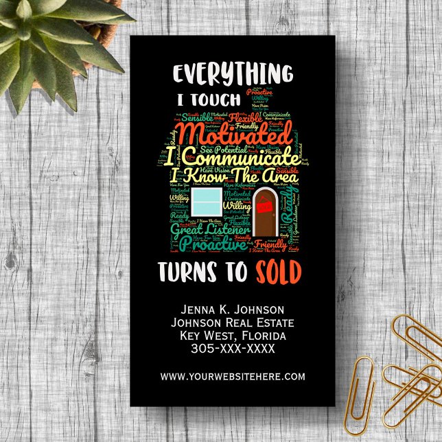 Everything I Touch Turns To Sold Real Estate Magnetic Business Card (Creator Uploaded)