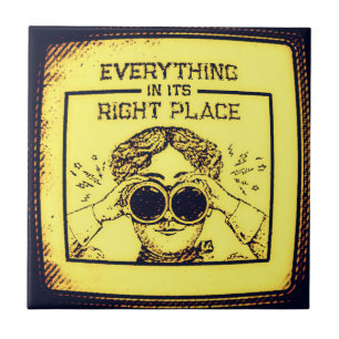 Everything In Its Right Place - Retro Adventurer Ceramic Tile