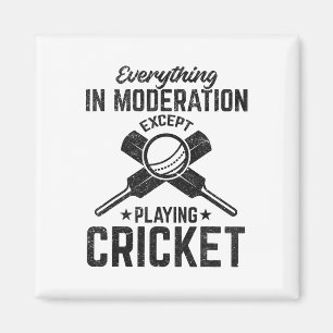 Everything In Moderation Except Playing Cricket Magnet