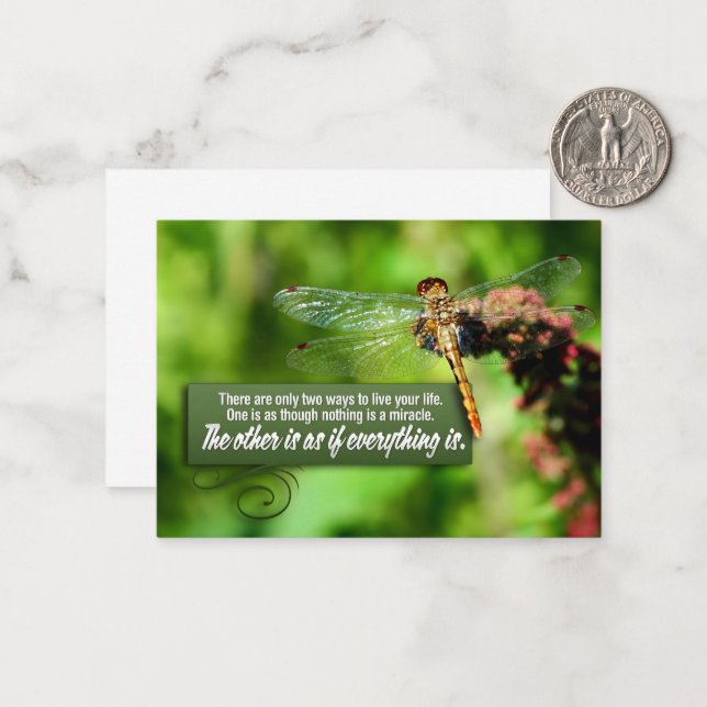 "Everything is a miracle" Inspirational Quote Card (Front/Back In Situ)