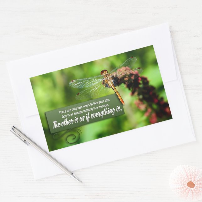 "Everything is a miracle" Inspirational Quote Rectangular Sticker (Envelope)