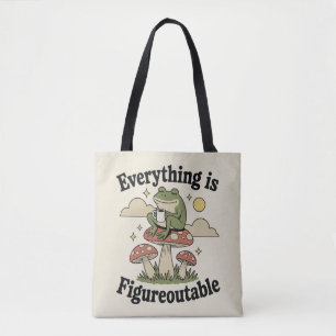 Everything is figureoutable frog with coffee tote bag
