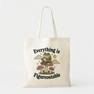 Everything is figureoutable frog with coffee tote bag