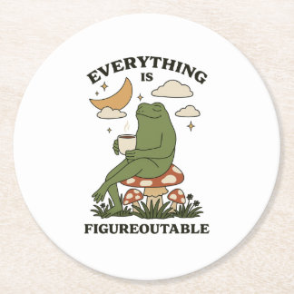Everything is Figureoutable Round Paper Coaster