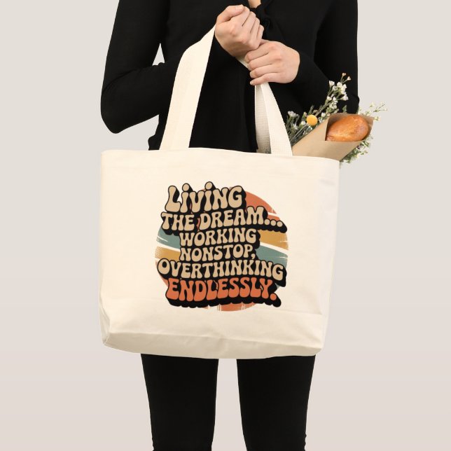 Everything is Fine Anxiety Large Tote Bag (Front (Product))