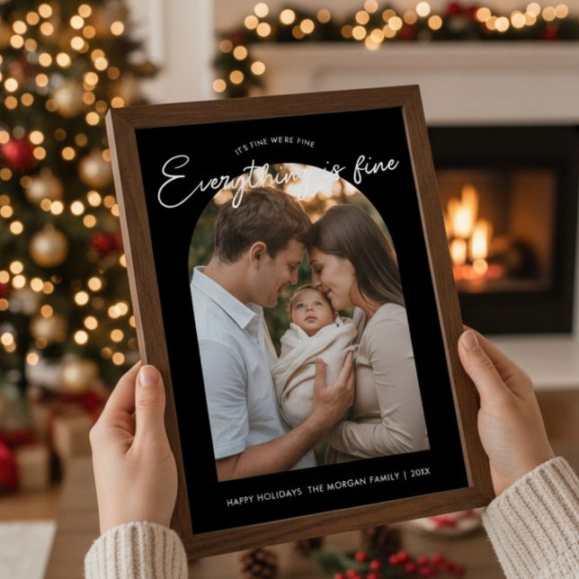 Everything Is Fine Cute Family Holiday Card (Creator Uploaded)