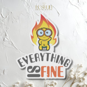 Everything Is Fine dry humour Turtle Illustration