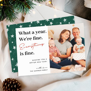 Everything is Fine Family Photo Holiday Card