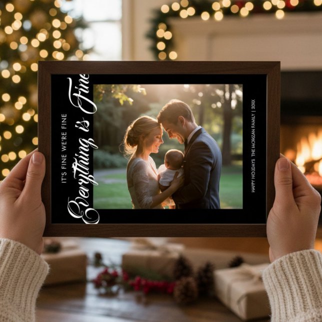 Everything Is Fine Joyful Family Christmas Card (Creator Uploaded)