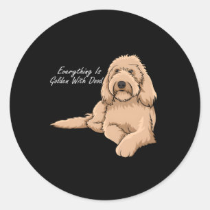 Everything Is Golden With My Goldendoodle Classic Round Sticker