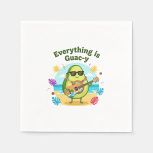 Everything Is Guac-y Funny Avocado Beach Pun Napkin