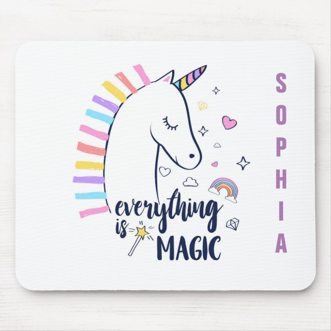 Everything Is Magical Unicorn Mouse Pad (Front)