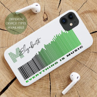 Everything is Music Green Sound Barcode Monogram