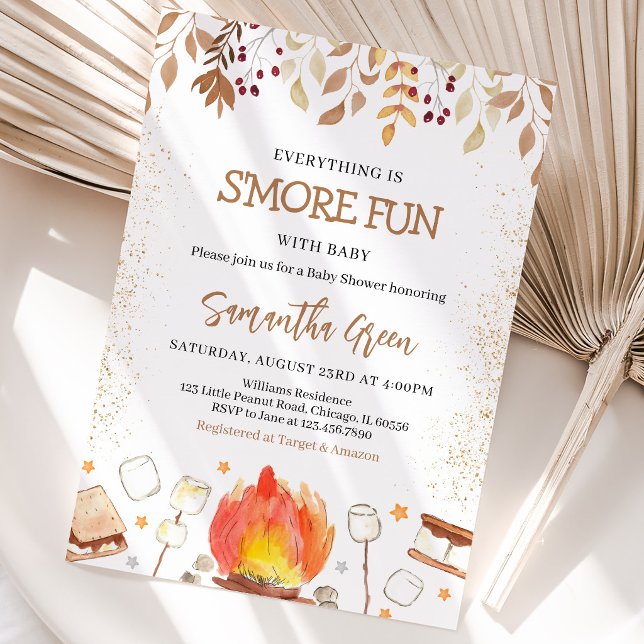 Everything is S'more Fun Baby Shower Invitation (Creator Uploaded)