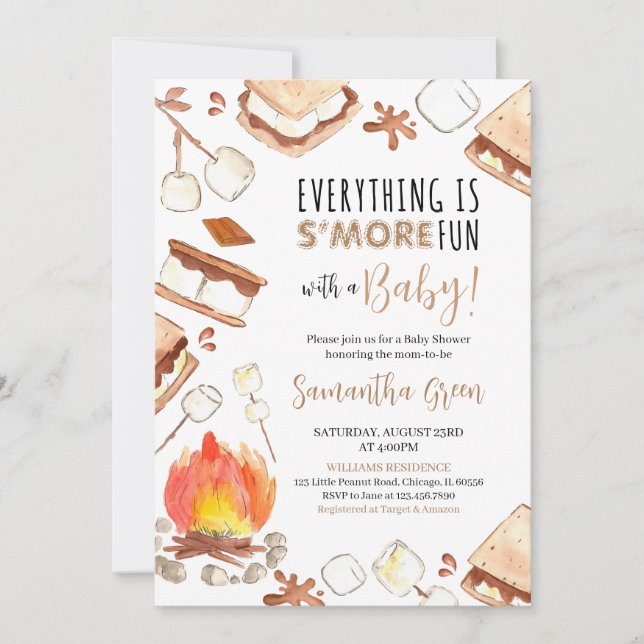 Everything is S'more Fun Baby Shower Invitation (Front)