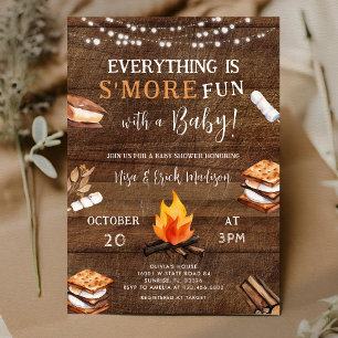 Everything is S'more Fun Camping Baby Shower Invitation