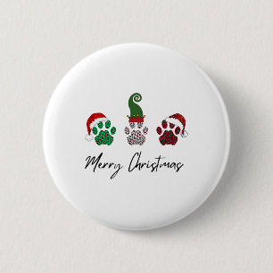 Everything Italian Greyhound Merry Christmas Paw P 6 Cm Round Badge
