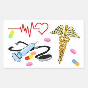 Everything medical rectangular sticker
