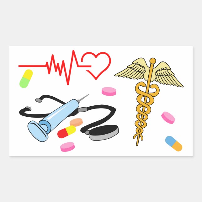 Everything medical rectangular sticker (Front)