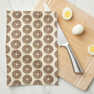Everything Poppy Sesame Seed Bagel Breakfast Food Tea Towel
