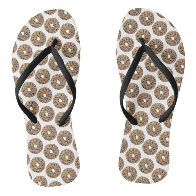 Everything Poppy Sesame Seed Bagel Breakfast Food Thongs (Footbed)