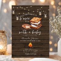 Everything S'more Fun Wood Baby Shower Invitation