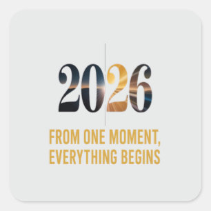 Everything starts from a single moment. square sticker