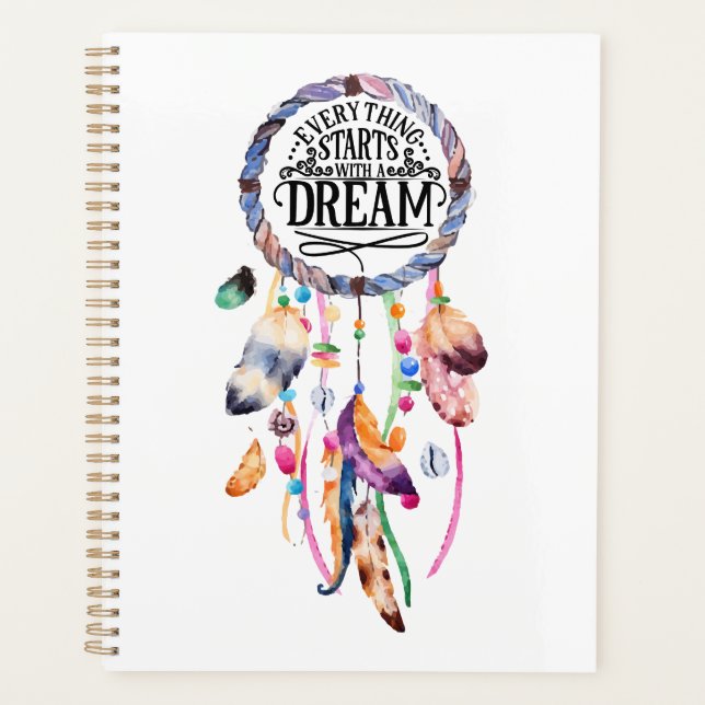 Everything Starts with a Dream Life Quote Planner (Front)