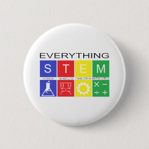 Everything STEM - Black Text 6 Cm Round Badge
