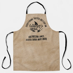 Everything Tastes Better On Grandpa's Grill Custom Apron