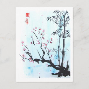 Everything will be OK Bamboo and Plum Postcard