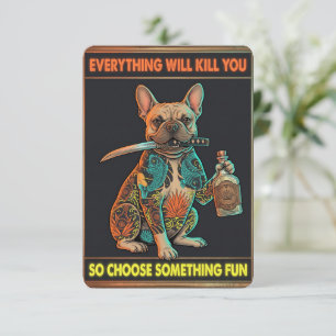 Everything Will Kill You Cat Dark Humour Invitation