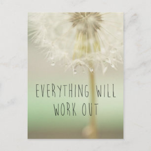 Everything Will Work Out Inspirational Postcard