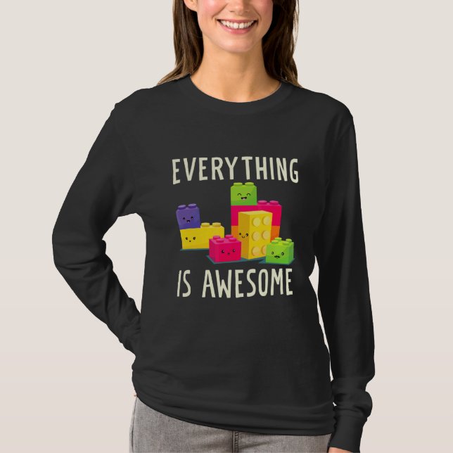 Everything's Awesome Building Blocks Puzzle T-Shirt (Front)