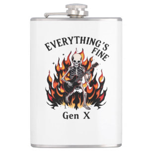 Everything's Fine Gen X - Vinyl Wrapped Flask