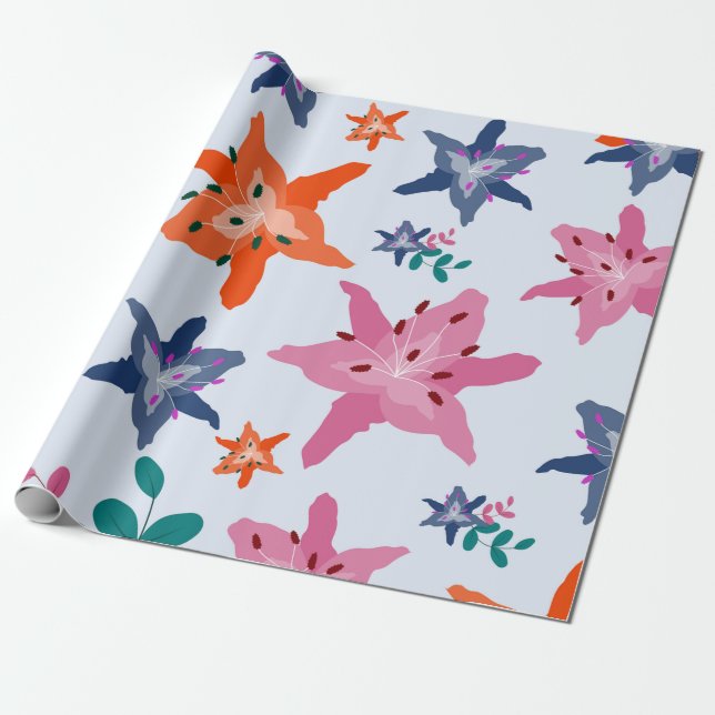Everywhere Lilies Wrapping Paper (Unrolled)