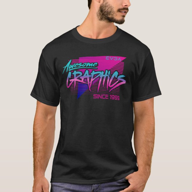 EVGA 19th Anniversary "Awesome Graphics" Retro T-Shirt (Front)