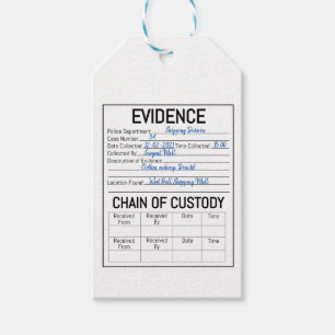 Evidence chain of custody crime game role play fa gift tags