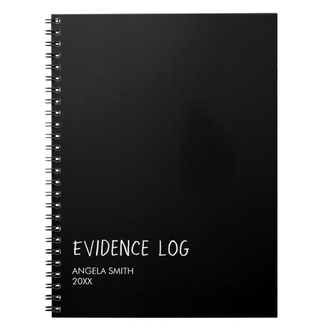 Evidence Log Notebook – Funny Dark Humour Journal, (Front)
