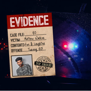 Evidence true crime murder mystery detective card