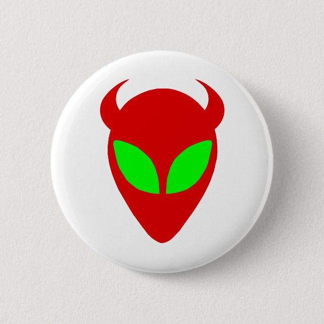 Evil Alien 6 Cm Round Badge (Front)