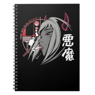 Evil Anime Sad Girl Otaku Japanese Aesthetic Notebook