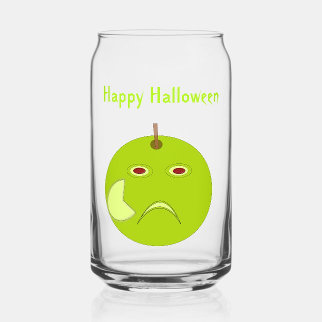 Evil Apple with Scar Halloween Custom Can Glass (Front)