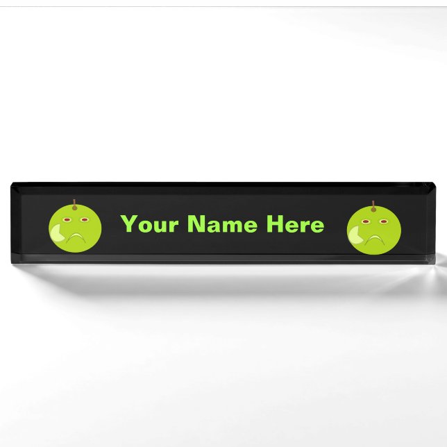 Evil Apple with Scar Halloween Custom Nameplate (Front)