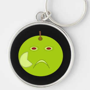 Evil Apple with Scar Halloween Keychain