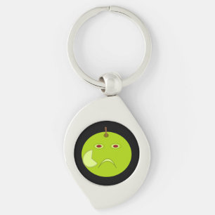Evil Apple with Scar Halloween Keychain